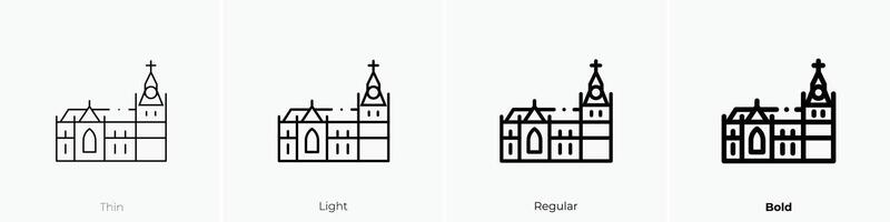 liege icon. Thin, Light, Regular And Bold style design isolated on white background vector