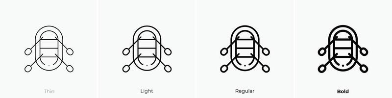 lifeboat icon. Thin, Light, Regular And Bold style design isolated on white background vector