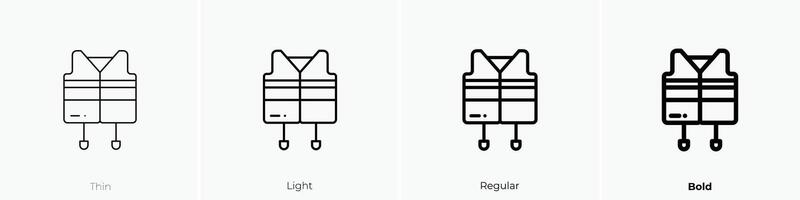 lifejacket icon. Thin, Light, Regular And Bold style design isolated on white background vector