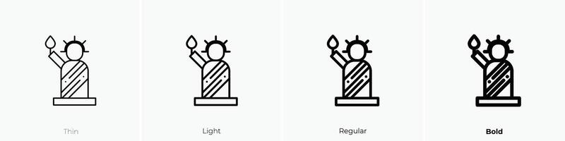 liberty icon. Thin, Light, Regular And Bold style design isolated on white background vector