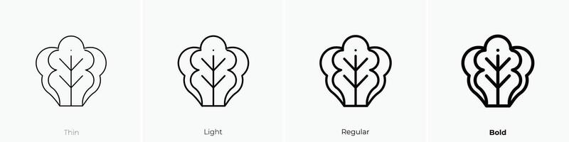 lechuga icono. delgado, luz, regular y negrita estilo diseño aislado en blanco antecedentes vector