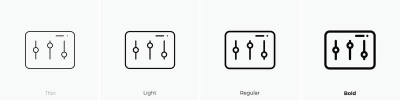levels icon. Thin, Light, Regular And Bold style design isolated on white background vector