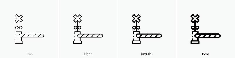 nivel cruce icono. delgado, luz, regular y negrita estilo diseño aislado en blanco antecedentes vector