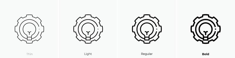 light bulb icon. Thin, Light, Regular And Bold style design isolated on white background vector