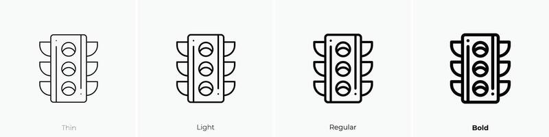 light icon. Thin, Light, Regular And Bold style design isolated on white background vector