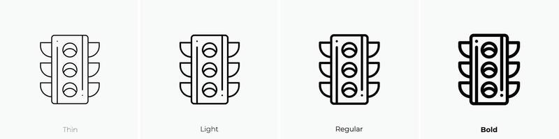 ligero icono. delgado, luz, regular y negrita estilo diseño aislado en blanco antecedentes vector