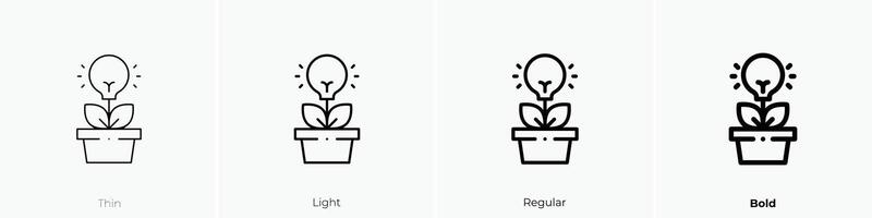 light bulb icon. Thin, Light, Regular And Bold style design isolated on white background vector