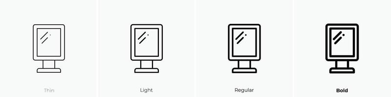 caja ligera icono. delgado, luz, regular y negrita estilo diseño aislado en blanco antecedentes vector