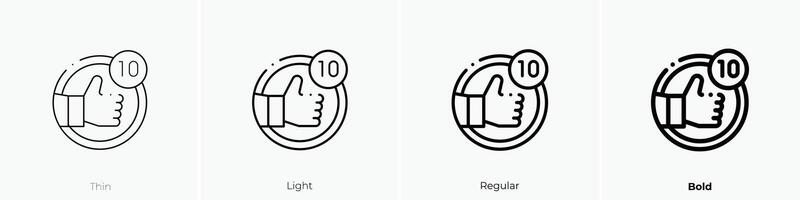likes icon. Thin, Light, Regular And Bold style design isolated on white background vector