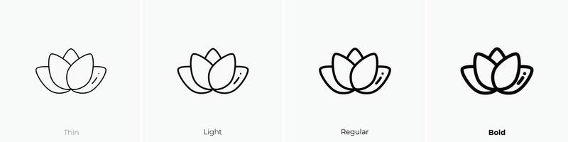 lily icon. Thin, Light, Regular And Bold style design isolated on white background vector