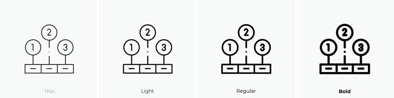 line chart icon. Thin, Light, Regular And Bold style design isolated on white background vector