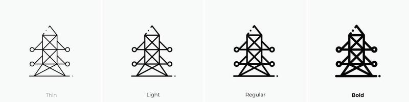 line icon. Thin, Light, Regular And Bold style design isolated on white background vector