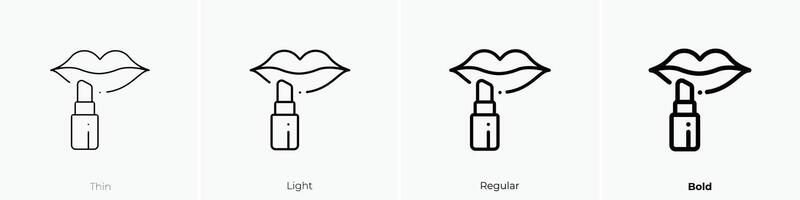 lipstick icon. Thin, Light, Regular And Bold style design isolated on white background vector
