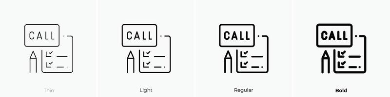 list icon. Thin, Light, Regular And Bold style design isolated on white background vector
