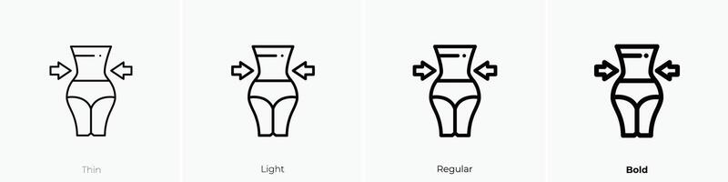 liposuction icon. Thin, Light, Regular And Bold style design isolated on white background vector