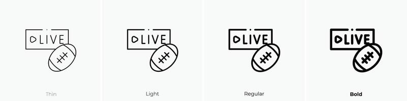 live sports icon. Thin, Light, Regular And Bold style design isolated on white background vector