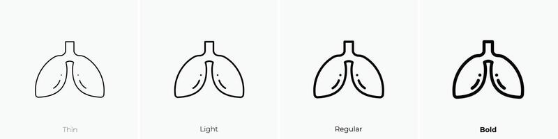 hígado icono. delgado, luz, regular y negrita estilo diseño aislado en blanco antecedentes vector