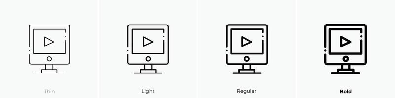 En Vivo icono. delgado, luz, regular y negrita estilo diseño aislado en blanco antecedentes vector