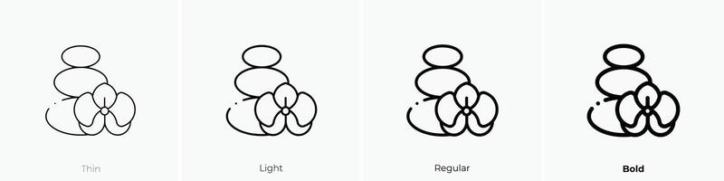 lithotherapy icon. Thin, Light, Regular And Bold style design isolated on white background vector
