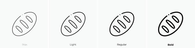 loaf icon. Thin, Light, Regular And Bold style design isolated on white background vector