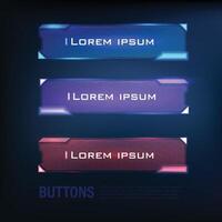 button collection sci-fi style set color blue 10 vector