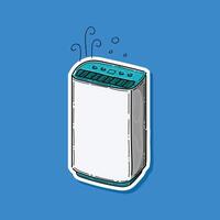 Home air purifier. air purifier isolated on a blue background of the illustration icon. A device for cleaning and humidifying air for the home. Cleaning And Humidifying Device vector