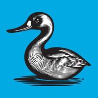 black and white duck design vector