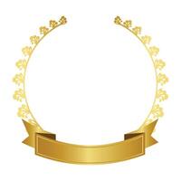 Golden Laurel Wreath With Ribbon vector