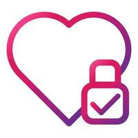 pink love gradient style icon isolated on white background vector