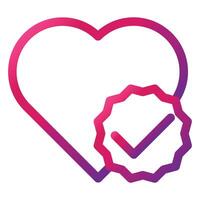 pink love gradient style icon isolated on white background vector