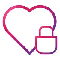 pink love gradient style icon isolated on white background vector