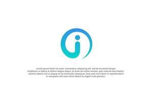 logo abstract letter i modern business circle vector