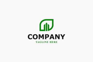 green leaf building modern logo vector