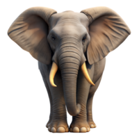 A majestic African elephant stands alone, facing forward with large ears spread wide and tusks prominently displayed png