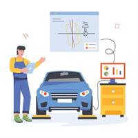 Car Service Flat Illustrations vector