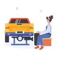 Car Service Flat Illustrations vector