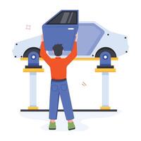 Car Service Flat Illustrations vector