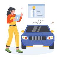 Car Service Flat Illustrations vector