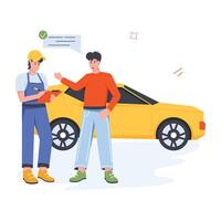 Car Service Flat Illustrations vector