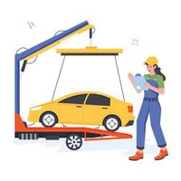 Car Service Flat Illustrations vector