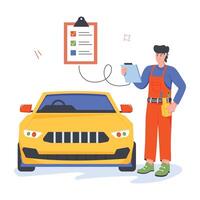 Car Service Flat Illustrations vector