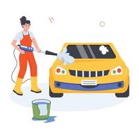 Car Service Flat Illustrations vector