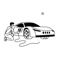 coche Servicio plano ilustraciones vector