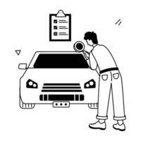 Car Mechanics Flat Illustrations vector