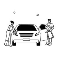 Car Mechanics Flat Illustrations vector