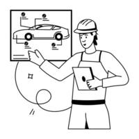 Car Mechanics Flat Illustrations vector