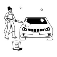 Car Mechanics Flat Illustrations vector