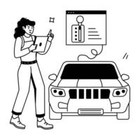 Car Mechanics Flat Illustrations vector