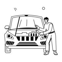 Car Mechanics Flat Illustrations vector