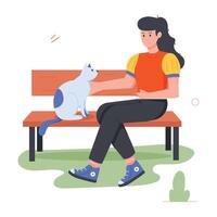 Park Activities Flat Illustrations vector